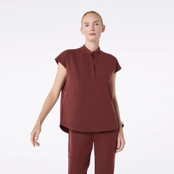 Figs Rafaela Oversized Scrub Top in Walnut, Size Large - Picture 1 of 10